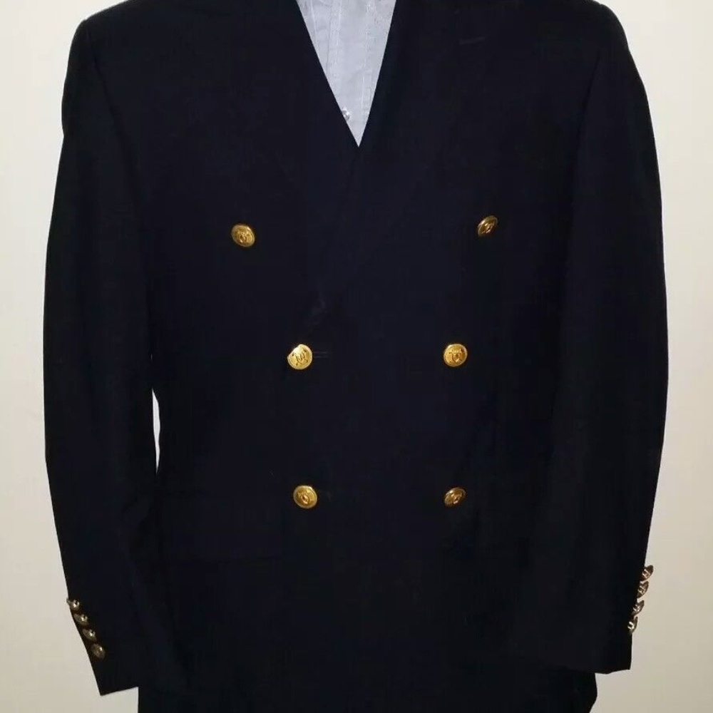 Ralph Lauren Hopsack POLO Gold Btn DB Peak Blazer